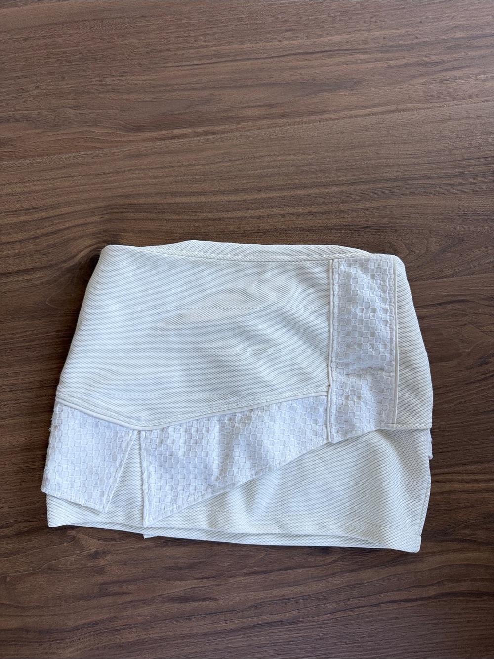 White Textured Mini Skirt